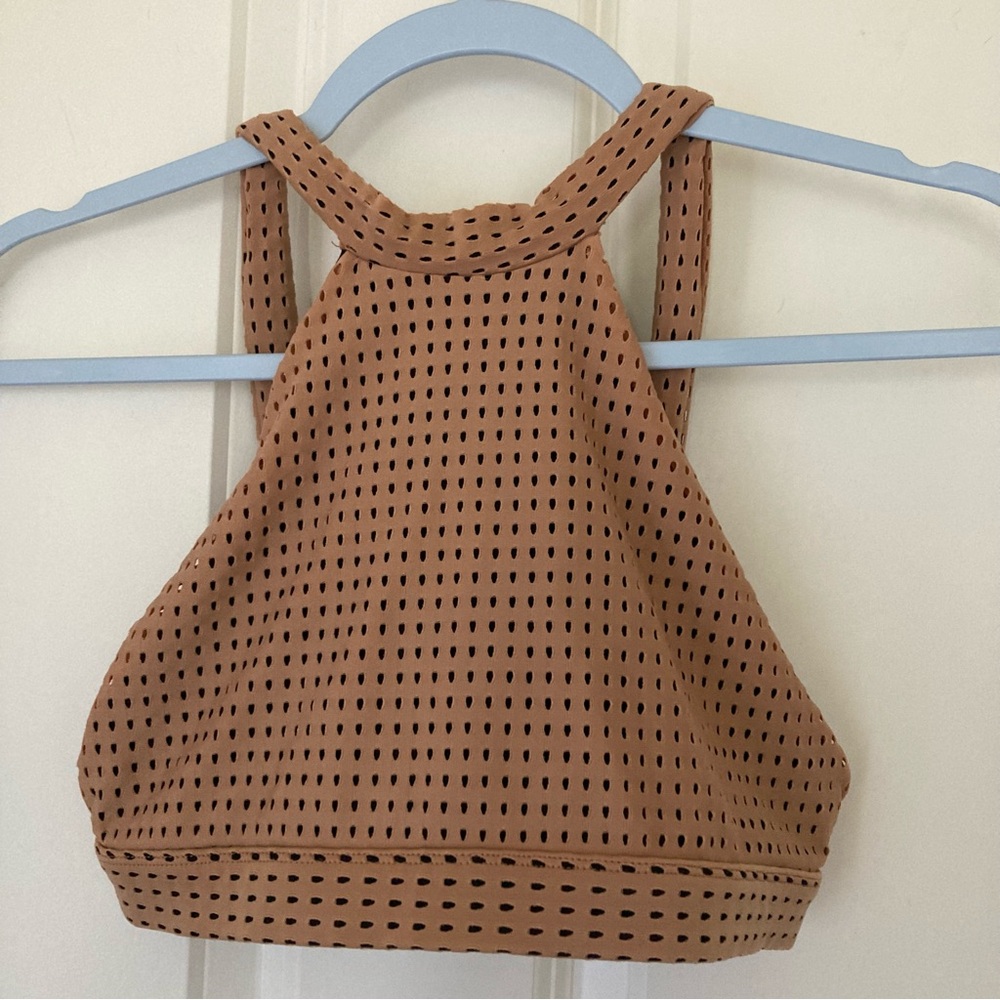 Acacia Dubai Mesh Bikini top basics nude tan size small high neck good condition